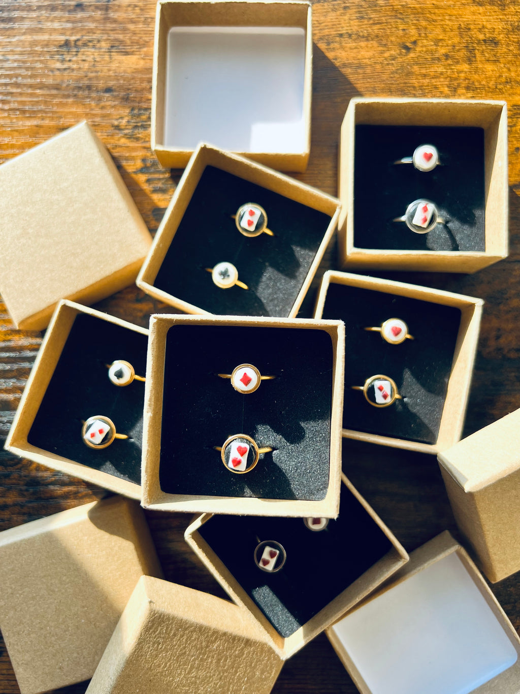 Poker Card Cameo Ring Set